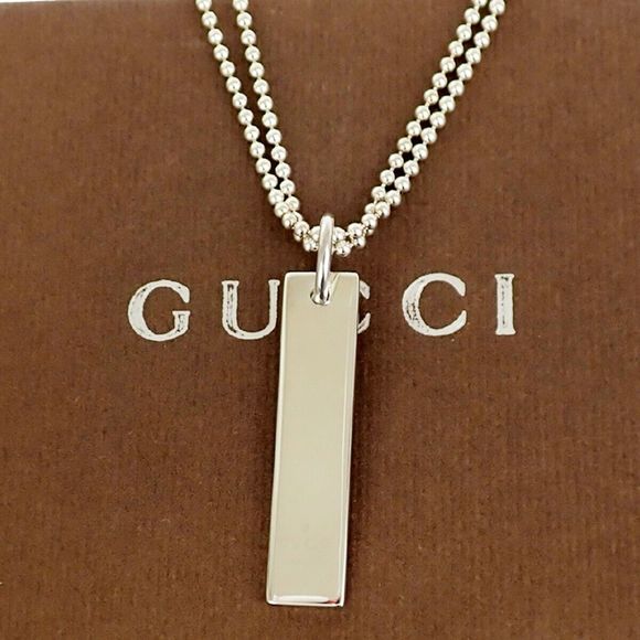 Gucci Logo Ball Chain Pendant Necklace #78427G16B - Picture 1 of 9